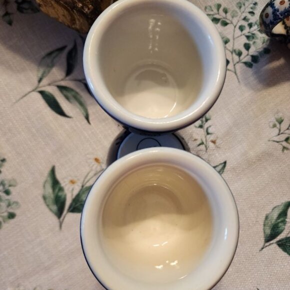 HALL POTTERY COBALT BLUE CUSTARD CUP-SET OF 5